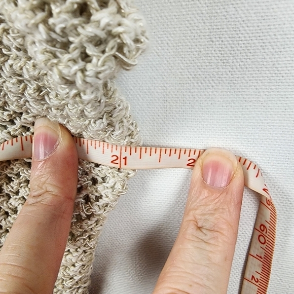 J Jill Open Knit Tan 3/4 Sleeve Sweater Size Medium - Picture 5 of 6